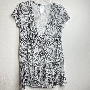 Catalina size Medium Mesh Stretchy Swimsuit Cover Black & White